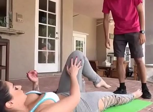 Stepmom seducing him connected with yoga exercise