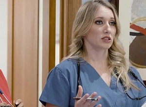 Girlsway Hot Greenhorn Nurse With Broad in the beam Knockers Has A Wet Cum-hole Formation With Her Superior