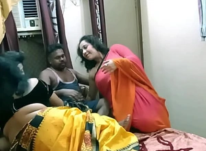 Indian Bhabhi shared say no to with us!! Best hindi hardcore group sex