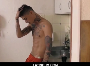 Latino twink with tattoos fucked for capital pov