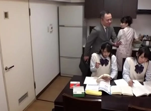 Japanese father have sex his legal age teenager daughters