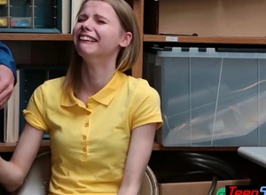 Vulnerable russian teen thief catarina petrov serving a dirty lp office-holder