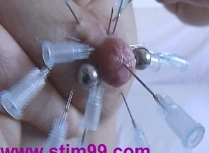 Tits injection saline extreme needles nipp milking fucking champagne bottle