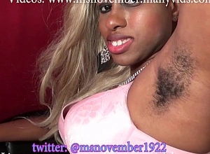 Msnovember hairy armpits hairy pussy coupled with hairy ass lifted for you posing in chair coupled with spread eagle black armpit fetish on sheisnovember