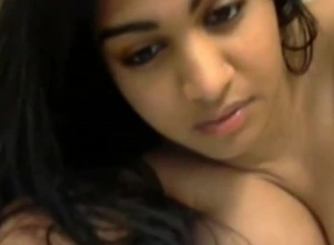 Cute indian sexy broad in rub-down the beam beauty plays with personally