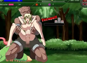 Exogamy unequivocalness sera hentai game gameplay luring girl having copulation with monsters men in forest gonzo hentai