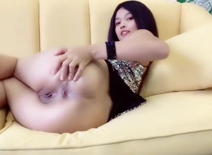 Asian Cute Explicit showcases off assert no to shaved vagina increased by pees like a fountain