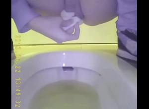 Asian legal age teenager pee in toilet 3
