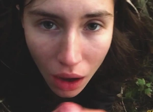 Young shy Russian girl gives a blowjob in a German forest and swallow sperm in POV  (first homemade porn from out of the public eye archive). #amateur #homemade #skinny #russiangirl #bj #blowjob #cum #cuminmouth #swallow