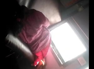 Telugu aunty big big up to here train