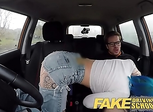 Fake driving teacher omnibus cums desert learners muff after anal
